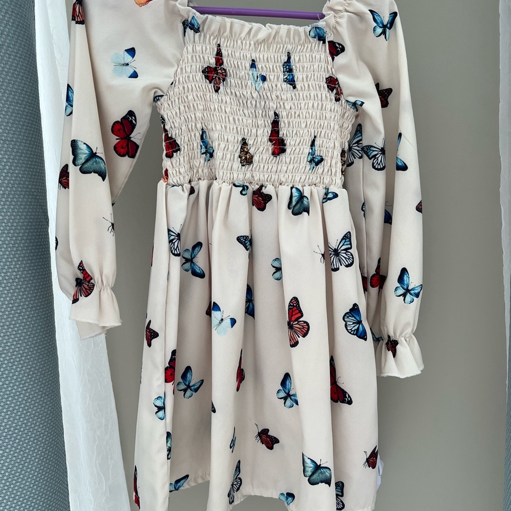 Charming Butterfly Print Kids Dress